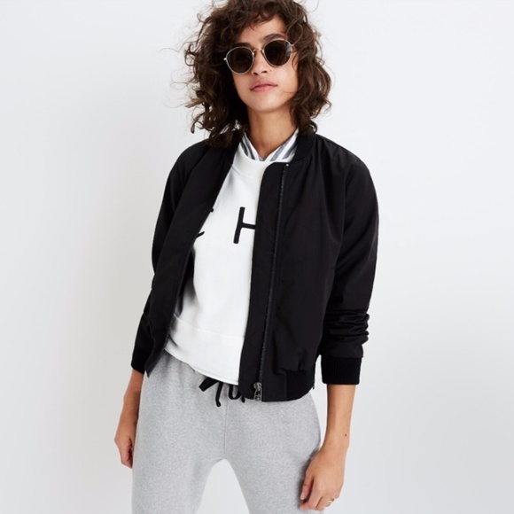 Madewell Side Zip Bomber Jacket in Rose M - Picture 3 of 7